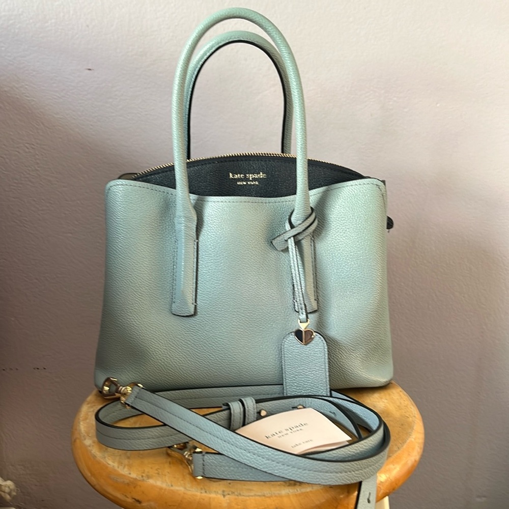 Kate Spade Margaux Colorblock Medium Satchel Handbag Crossbody in Blue
